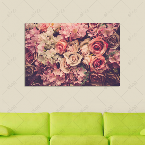 لوحة فنية ورود بألوان متعددة