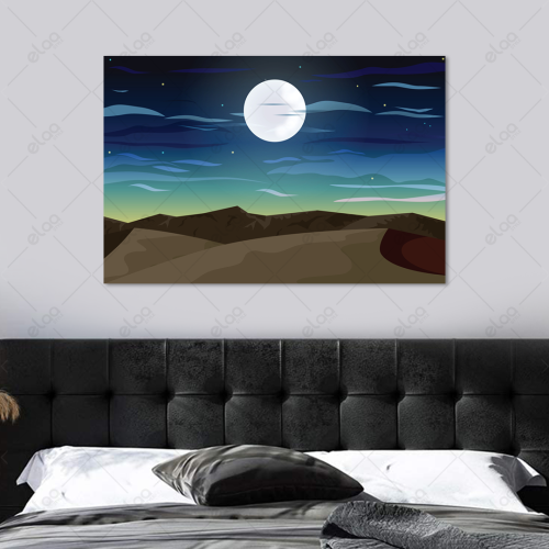 Abstract art painting of the desert night sky