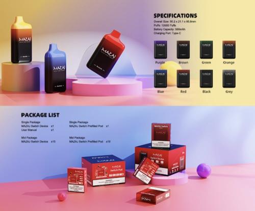 جهاز بطارية مزاج سوتش 12000 سحبة قابل لإعادة الشحن...