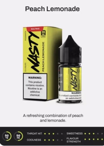 ناستي خوخ ليمون Nasty PEACH LEMONADE SALTNIC PODMA...