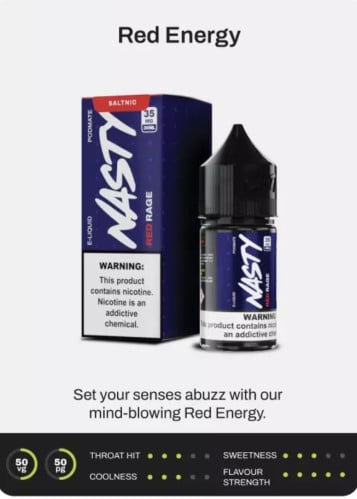 ناستي مشروب الطاقة Nasty RED RAGE SALTBIC PODMATE
