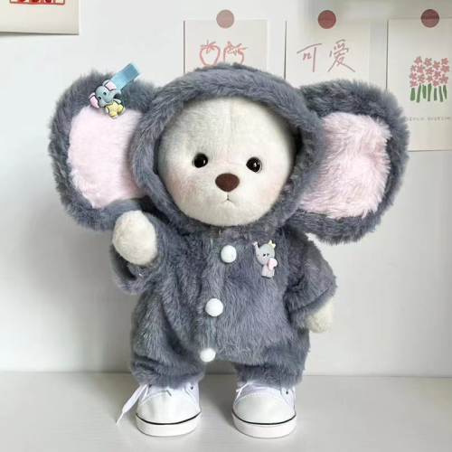 دمية دب لطيف مع طقم ملابس ٣٠ سم