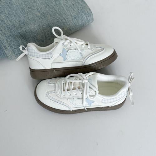 Blue Bow Lace Sneakers