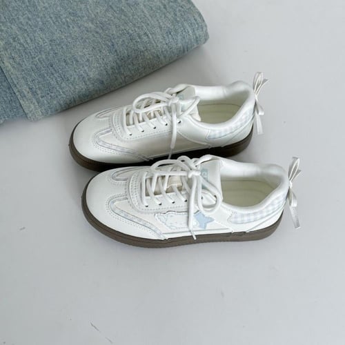 Blue Bow Lace Sneakers