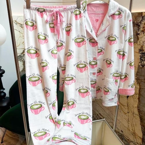 بجامة الماتشا قطن 100% - MT3