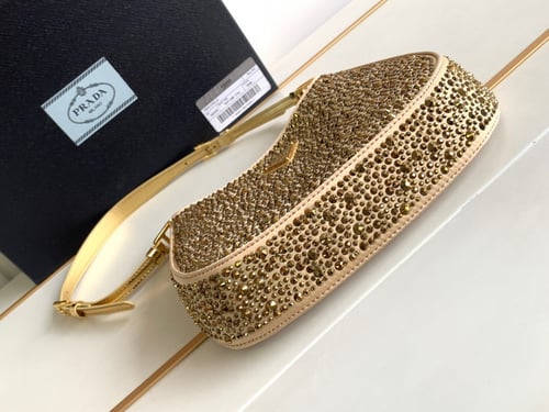 Prada Cleo crystal-embellished shoulder bag