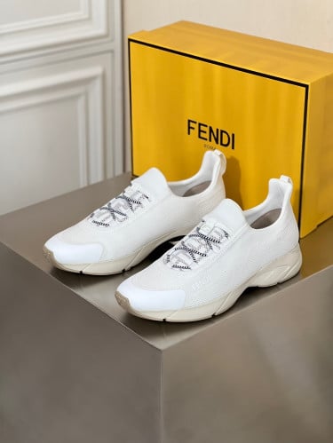 Fendi Faster Trainers Beige