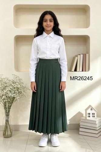 تنورة زيتية مقلمة MR26245 - خضراء داكنة، مقاسات 32...