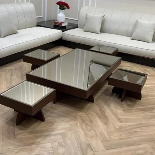 طقم طاولات قهوة أرضية فاخر 5 قطع