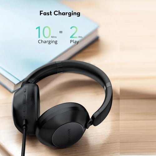 سماعة راس راف باور عزل الضوضاء النشط 55 ساعة اسود