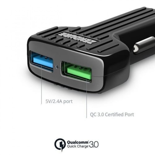 شاحن جوال للسيارة زندور منفذين USB شحن سريع كوالكم...