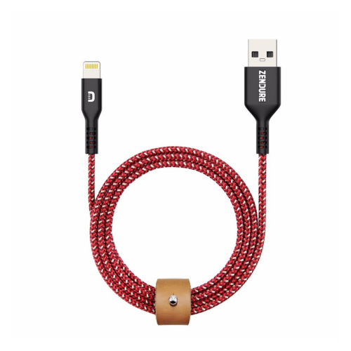 كيبل ايفون سوبركورد من زندور - احمر - معتمد من أبل...