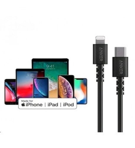 كيبل انكر ايفون تايب سي 1.80 م أسود باور لاين سلكت...