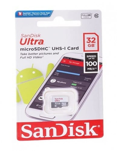 سانديسك كرت ذاكرة 32 جيجابايت وسرعة 100 ميقا بالثا...