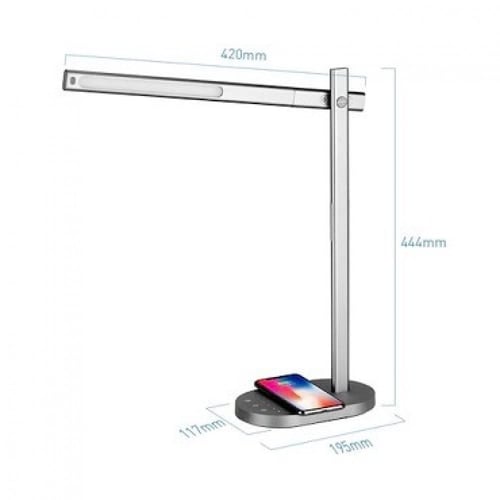 مصباح مكتبي مع شاحن لاسلكي سريع بقوة 10 واط 2 في 1...