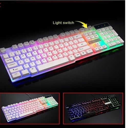 لوحة مفاتيح ألعاب مع ماوس تي 6 باضاءة