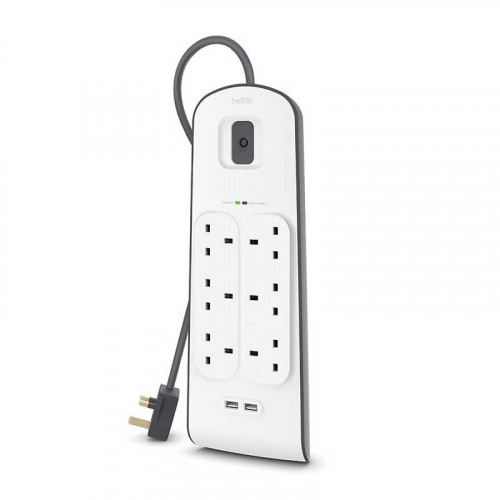 توصيلة كهربائية بيلكن 6 مقابس تيار متردد ومدخلين ي...