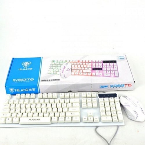 لوحة مفاتيح ألعاب مع ماوس تي 6 باضاءة