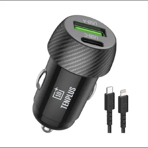 شاحن سيارة TENPLUS Mini سريع 30W مع كيبل لايتنينج...