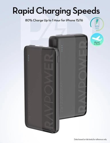 بكج بطاريتين راف باور بقوة 20 واط بسعة 10000 + 200...