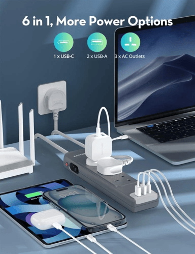 توصيلة 6 في 1 من RAVPower – قوة وأمان في شحن أجهزت...