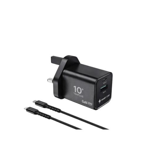 Wall Mount TENPLUS GaN 30W with two ports + braide...