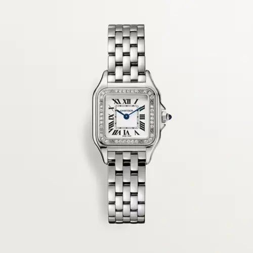 ساعة بانثير دي كارتييه مرصعة بالألماس – الموديل الصغير (Panthère de Cartier Watch, Small Model)