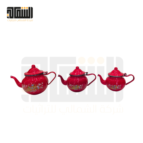 طقم اباريق روماني قديم صغير باللون الاحمر 3 احجام