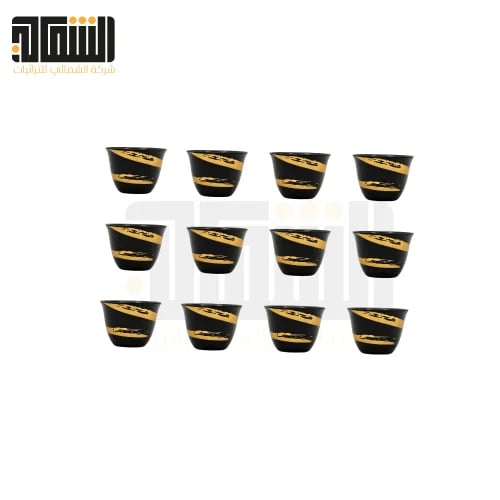 طقم فناجيل قهوة لون اسود عدد 12