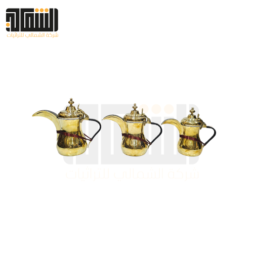 طقم دلال بغدادي ساده نحاس 3 احجام