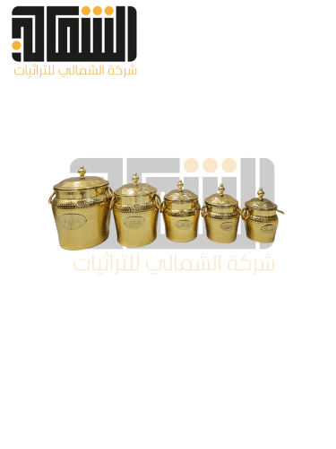 طقم سكريات 5 حبات ستيل فضي غطاء ذهبي