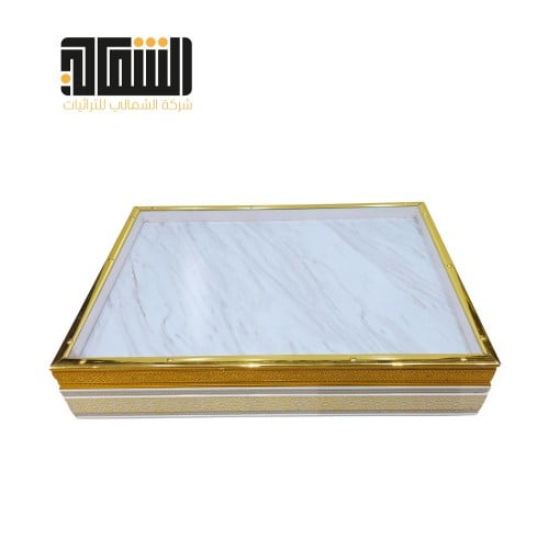 طوفريه خشب نقش اسلامي ليزر لون ابيض 60*40