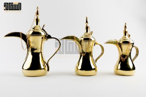 طقم دلال رسلان نحاس يدوي لون دهبي