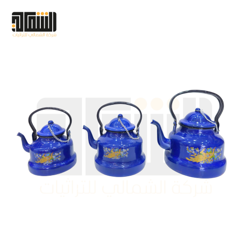 طقم اباريق روماني قديم مميز باللون الأزرق 3 احجام