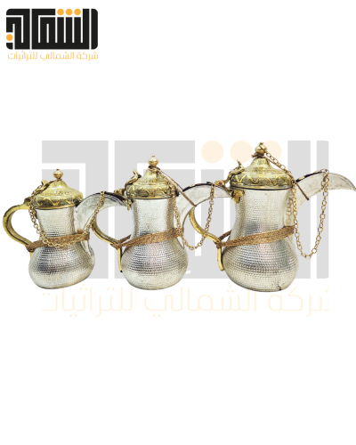 طقم دلال الشمالي نحاس احمر قراح 3 حبات