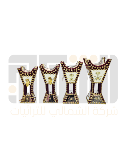 طقم مباخر حلق بشعار سيفين ونخله بكستاني 4 خشب