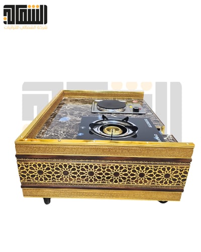 منقل كهربائي عين حجري وعين غاز نقش اسلامي بني