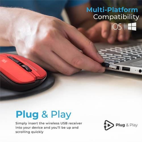 "ماوس لاسلكي مريح ذو أداء عالي بدقة قابلة للتعديل...