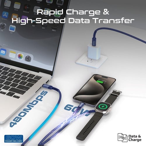 تجربة شحن ونقل بيانات فعّالة مع كابل متعدد الوصلات...