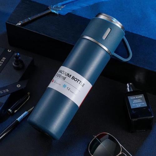 حافظة مشروبات مع اكواب اضافية 500 مل - اسود