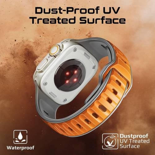 سوار رياضي لساعة أبل بتصميم ثنائي اللون أنيق، مع س...