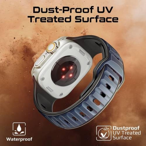 سوار رياضي لساعة أبل بتصميم ثنائي اللون أنيق، مع س...