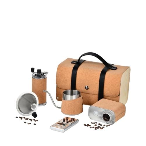 حقيبة قهوة مختصة حقيبة جلدية تحتوي على 8 قطع أساسي...