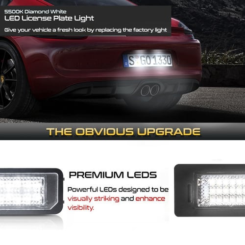 اثنان قطعة إضافة ليد للوحة الترخيص الخلفية لبورش ك...