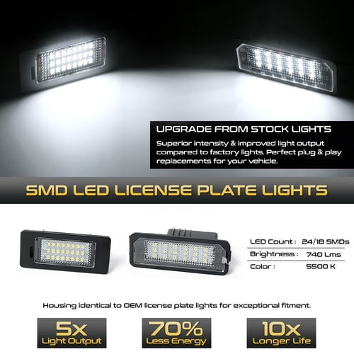 اثنان قطعة إضافة ليد للوحة الترخيص الخلفية لبورش ك...