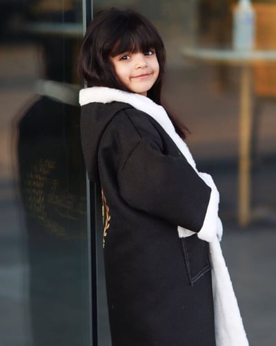 فروة اطفال شتوية اسود