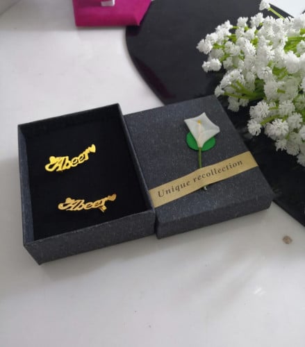 حلق اسم داخل قلبين تصميم حسب الطلب