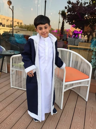 فروة شتوية اطفال كحلي