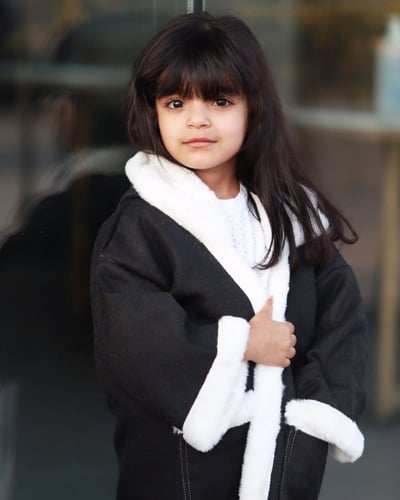 فروة اطفال شتوية اسود