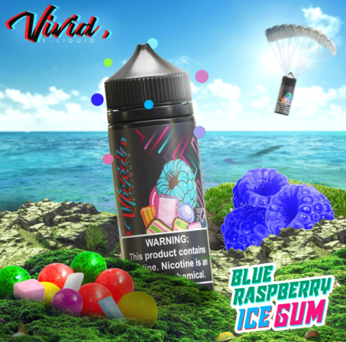 نكهة فيفيد بلو راسبيري ايس علك 100 مل VIVID Blue R...
